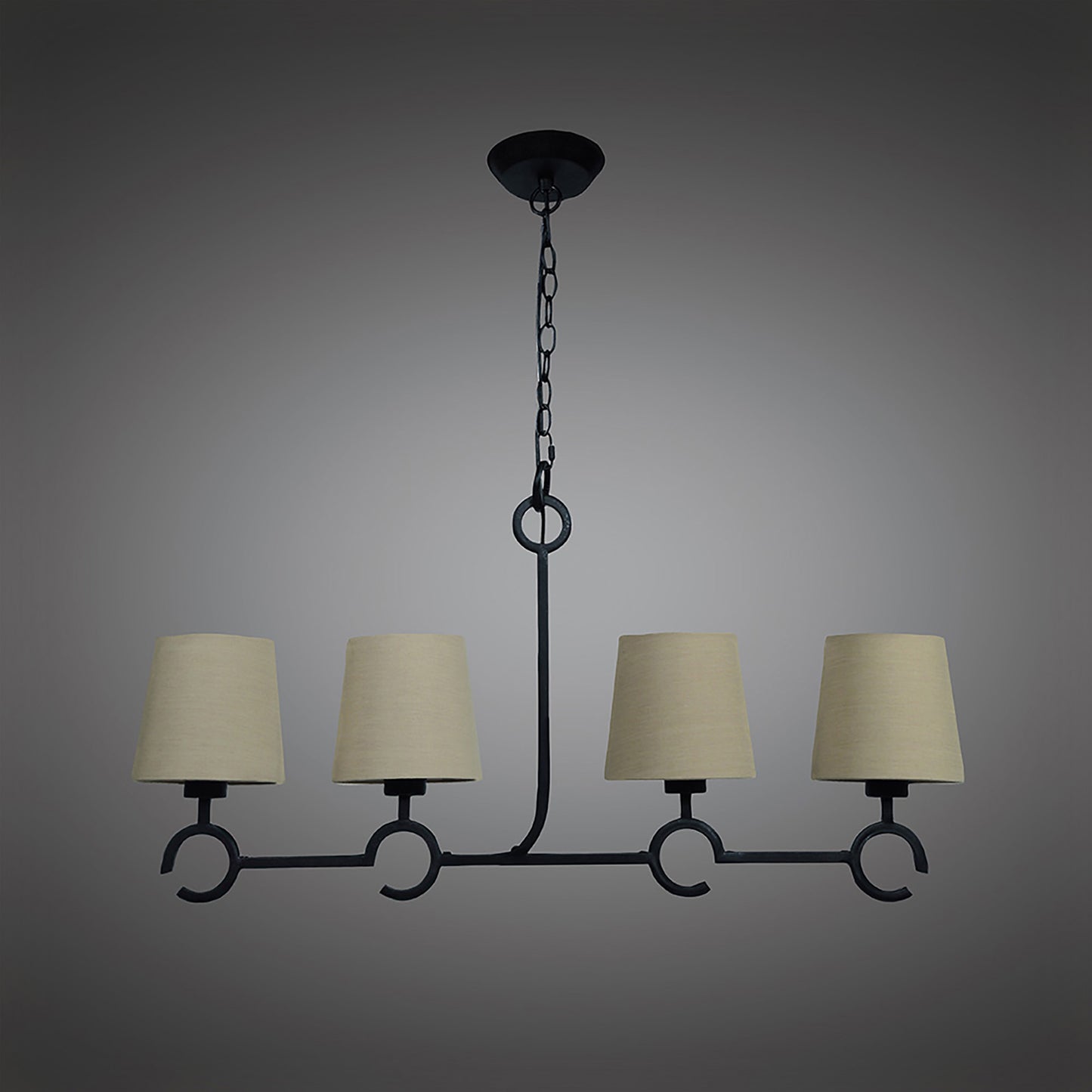 Argi Linear Pendant 4 Light Line E27 With Taupe Shades Brown Oxide by Mantra