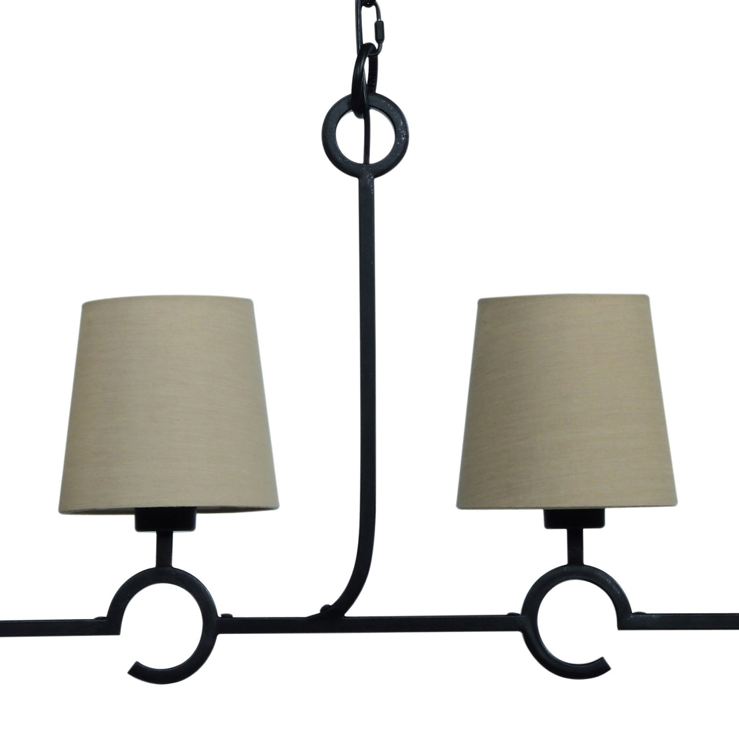 Argi Linear Pendant 4 Light Line E27 With Taupe Shades Brown Oxide by Mantra