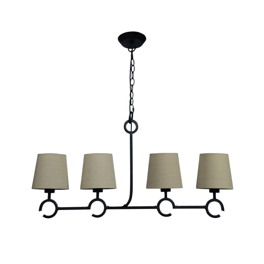 Argi Linear Pendant 4 Light Line E27 With Taupe Shades Brown Oxide by Mantra