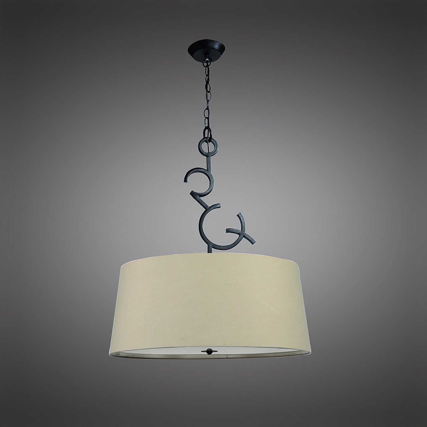 Argi Pendant 3 Light E27 Round With Taupe Shades Brown Oxide by Mantra