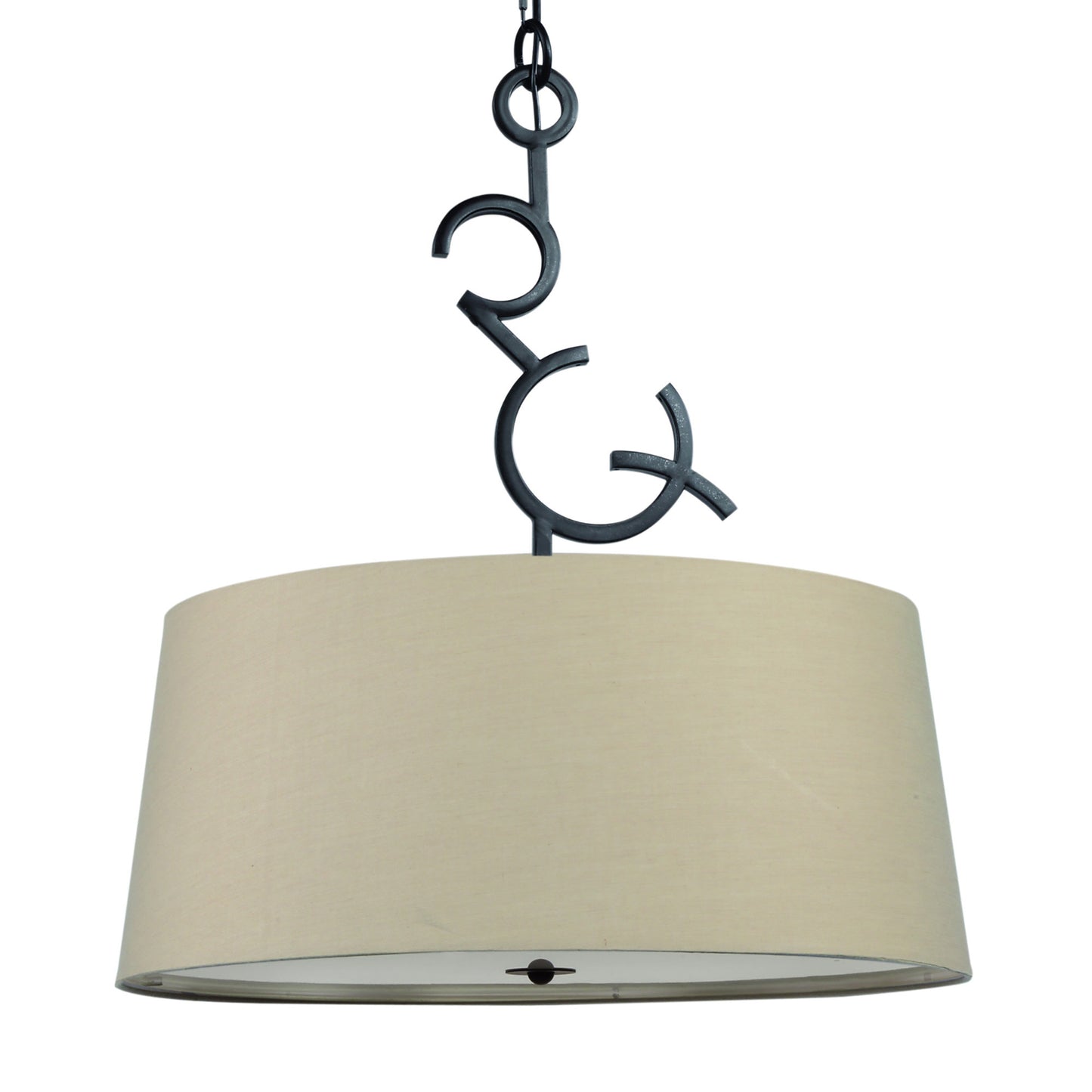 Argi Pendant 3 Light E27 Round With Taupe Shades Brown Oxide by Mantra