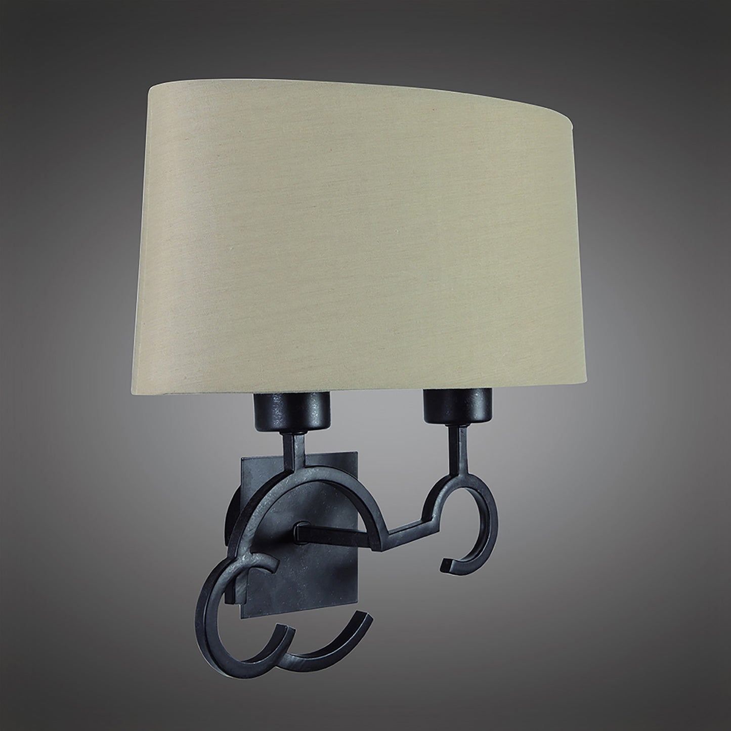 Argi Wall Lamp 2 Light E27 With Taupe Shade Brown Oxide by Mantra