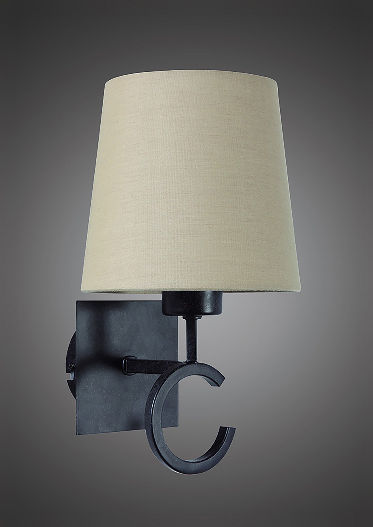 Argi Wall Lamp 1 Light E27 With Taupe Shade Brown Oxide by Mantra