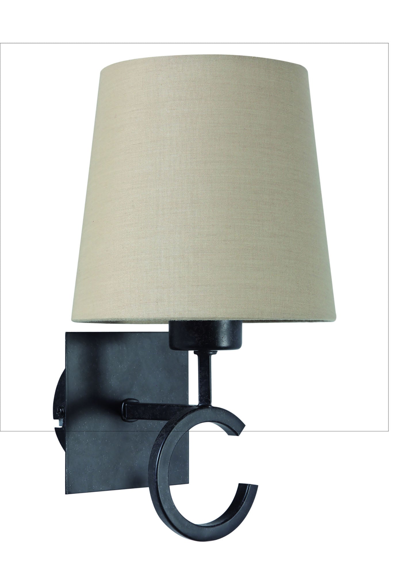 Argi Wall Lamp 1 Light E27 With Taupe Shade Brown Oxide by Mantra