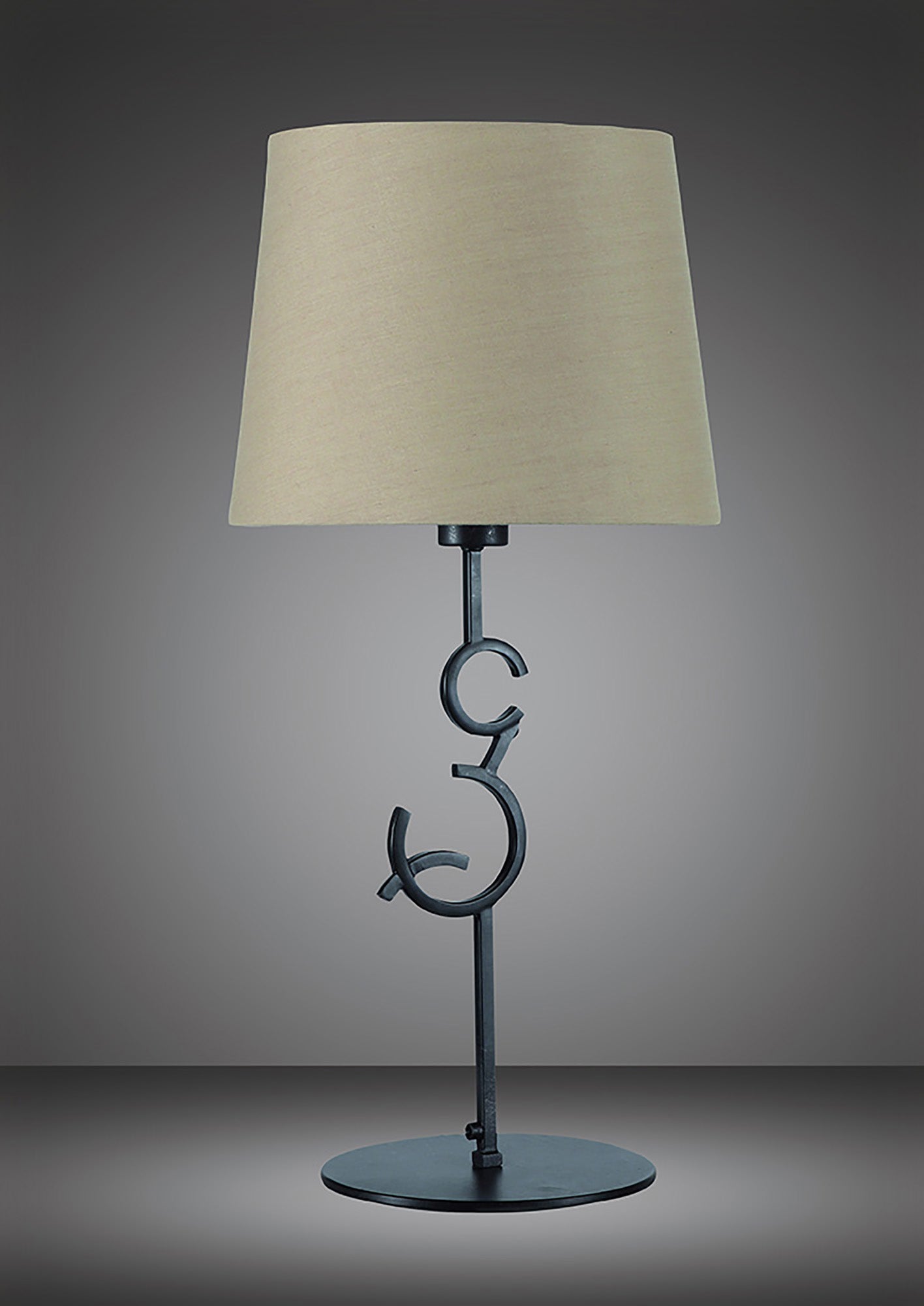 Argi Table Lamp 1 Light E27 Large With Taupe Shade Brown Oxide by Mantra