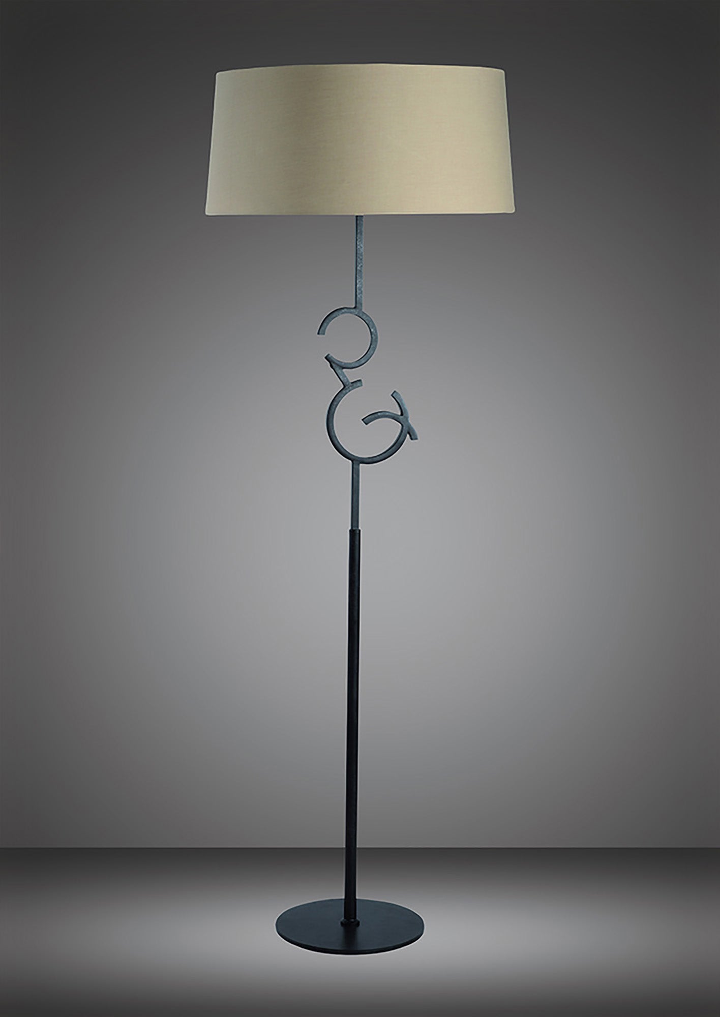 Argi Floor Lamp 3 Light E27 With Taupe Shade Brown Oxide by Mantra