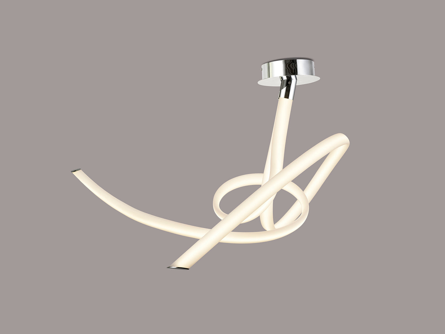 Armonia Semi Flush Medium Ribbons, 60W LED, 3000K, 4500lm, Polished Chrome/Frosted Acrylic, 3yrs Warranty by Mantra