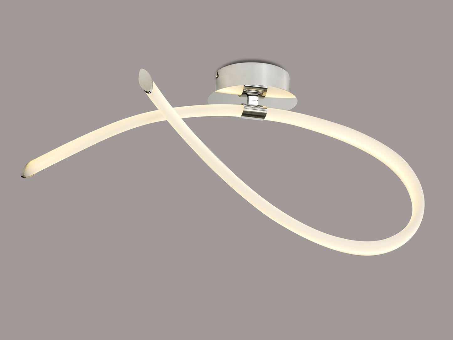 Armonia Semi Flush Medium Loop, 25W LED, 3000K, 1875lm, Polished Chrome/Frosted Acrylic, 3yrs Warranty by Mantra