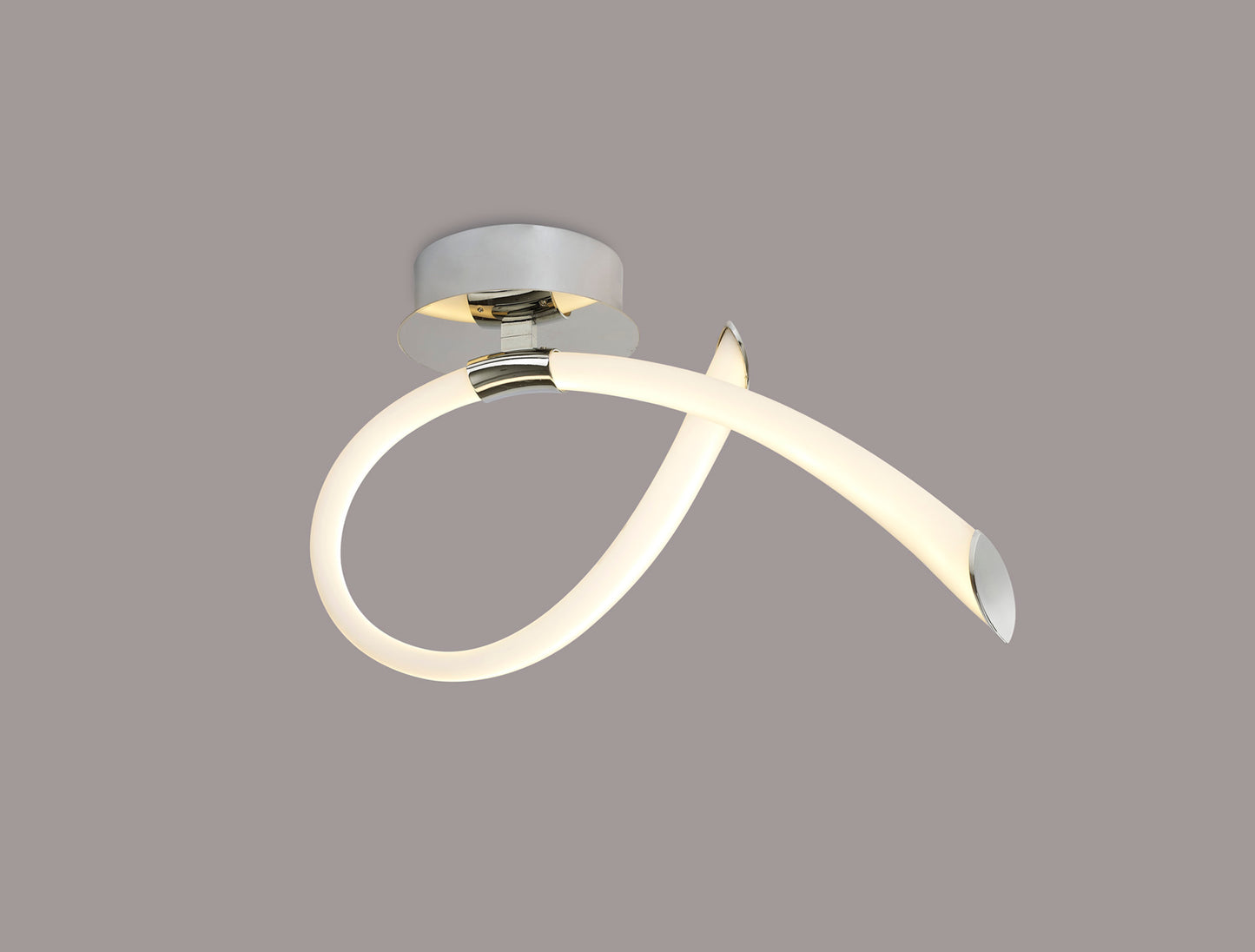 Armonia Semi Flush Small Loop, 18W LED, 3000K, 1350lm, Polished Chrome/Frosted Acrylic, 3yrs Warranty by Mantra