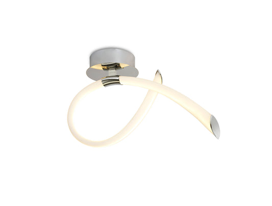 Armonia Semi Flush Small Loop, 18W LED, 3000K, 1350lm, Polished Chrome/Frosted Acrylic, 3yrs Warranty by Mantra