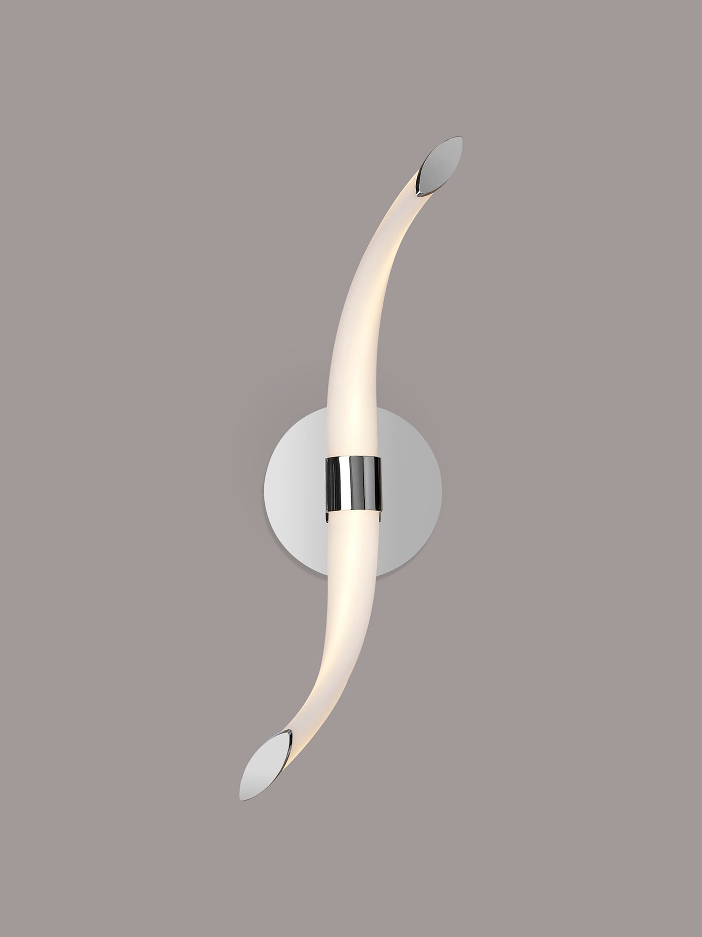 Armonia Wall Lamp Wave, 12W LED, 3000K, 900lm, Polished Chrome/Frosted Acrylic, 3yrs Warranty by Mantra