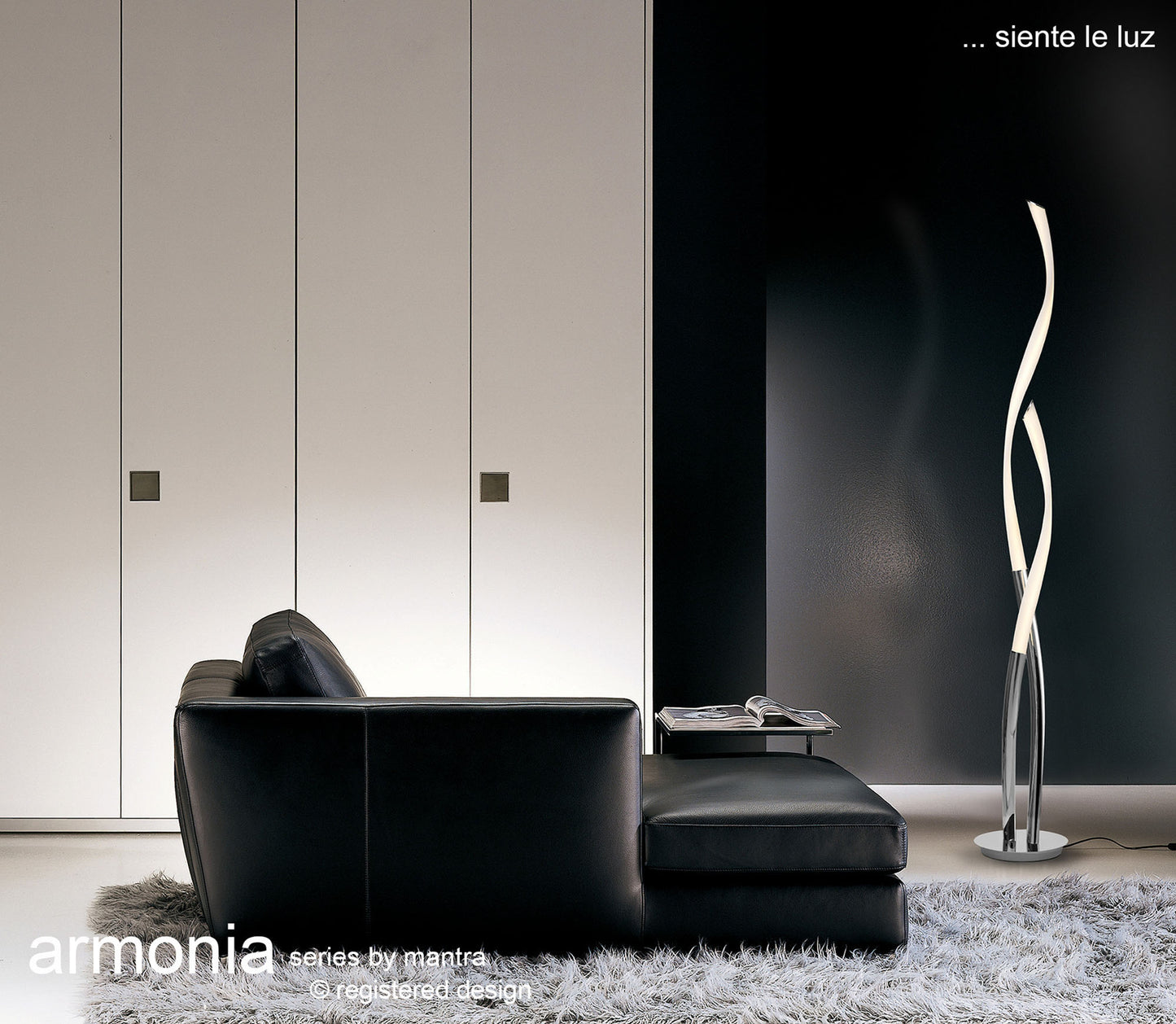 Armonia Floor Lamp, 30W LED, 3000K, 2250lm, Polished Chrome/Frosted Acrylic, 3yrs Warranty by Mantra