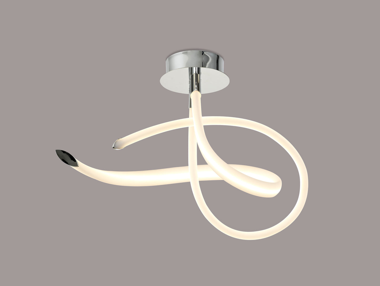 Armonia Semi Flush Curl, 40W LED, 3000K, 3000lm, Polished Chrome/Frosted Acrylic, 3yrs Warranty by Mantra