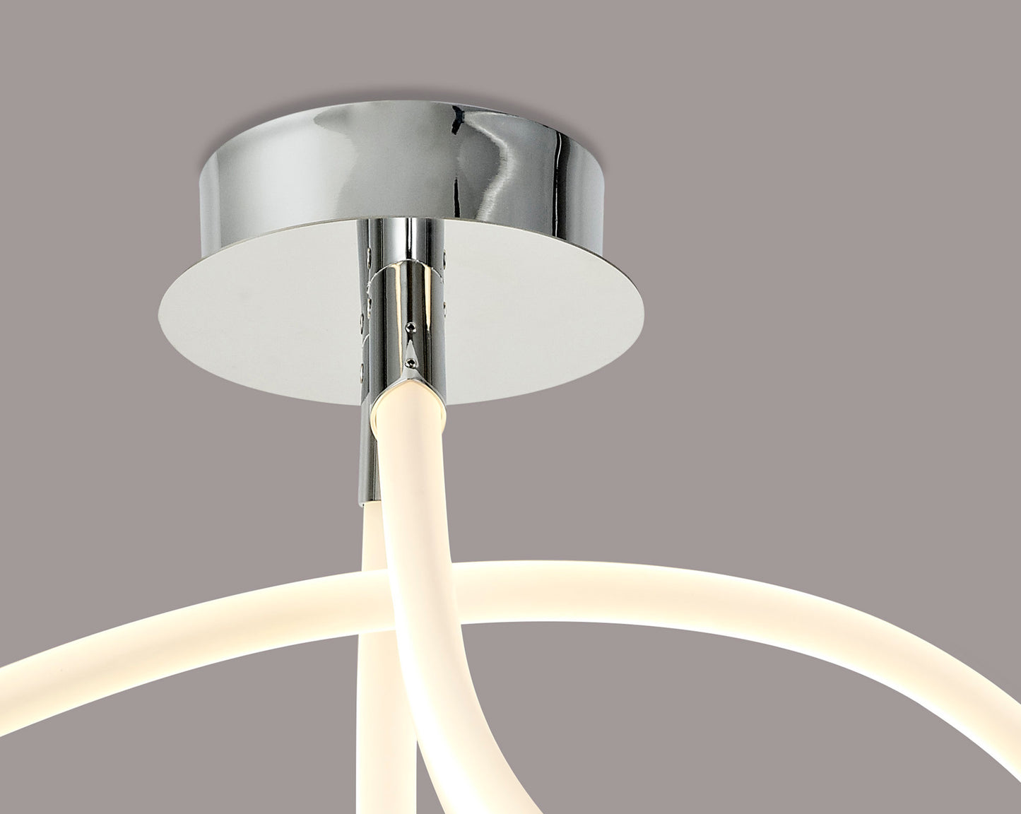 Armonia Semi Flush Curl, 40W LED, 3000K, 3000lm, Polished Chrome/Frosted Acrylic, 3yrs Warranty by Mantra