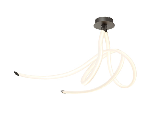 Armonia Semi Flush Large Ribbons, Dimmable, 60W LED, 3000K, 4500lm, Titanium/Frosted Acrylic, 3yrs Warranty by Mantra