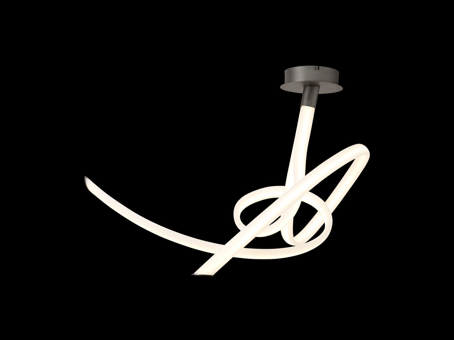 Armonia Semi Flush Medium Ribbons, Dimmable, 60W LED, 3000K, 4500lm, Titanium/Frosted Acrylic, 3yrs Warranty by Mantra