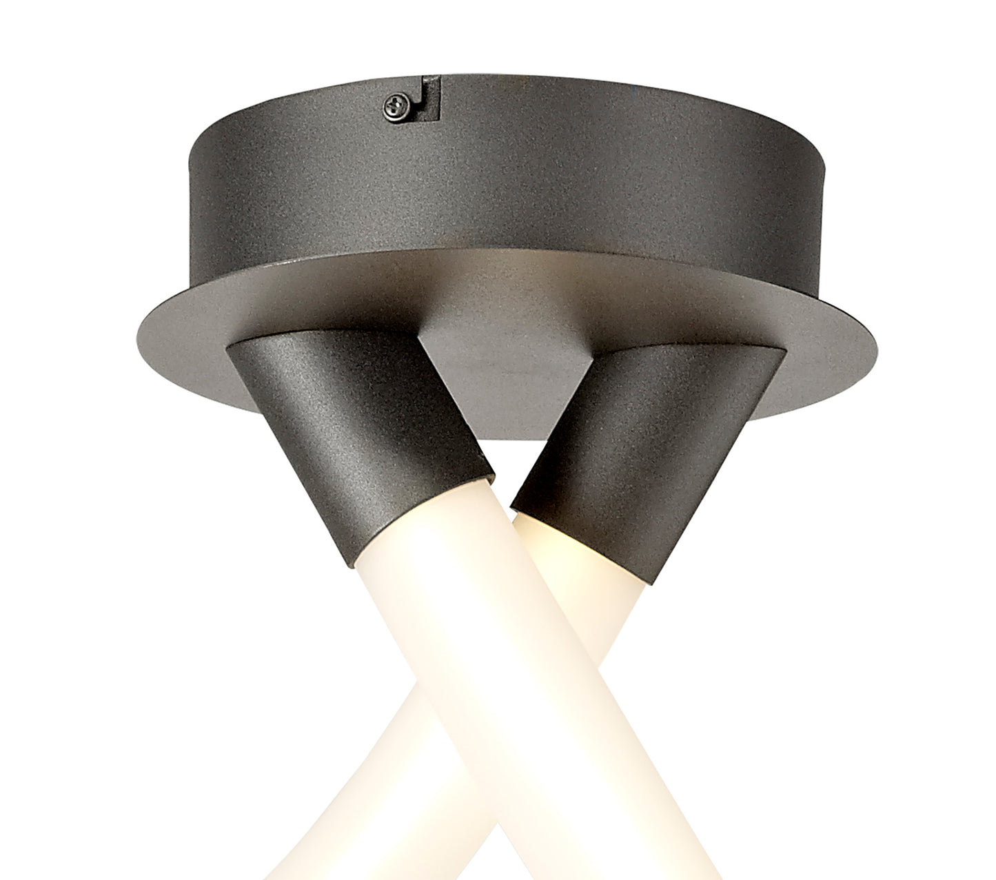 Armonia Semi Flush Bow, Dimmable, 50W LED, 3000K, 3750lm, Titanium, Frosted Acrylic, 3yrs Warranty by Mantra