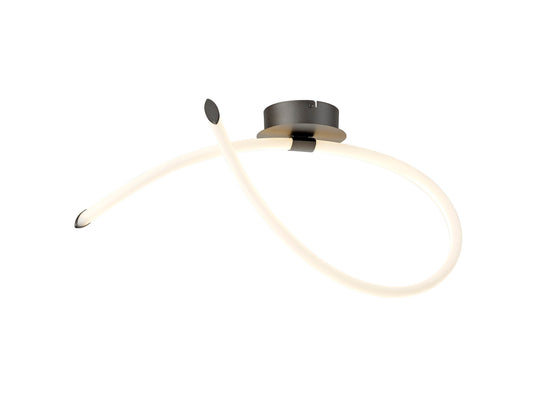 Armonia Semi Flush Loop, Dimmable, 25W LED, 3000K, 1875lm, Titanium/Frosted Acrylic, 3yrs Warranty by Mantra