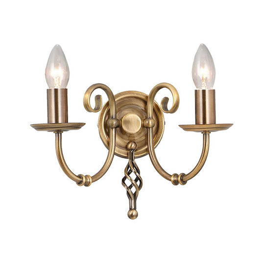 Artisan 2 Light Wall Light – Aged Brass