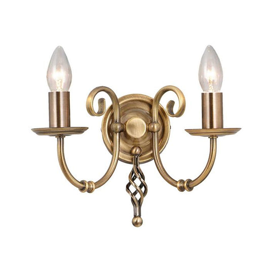 Artisan 2 Light Wall Light - Aged Brass