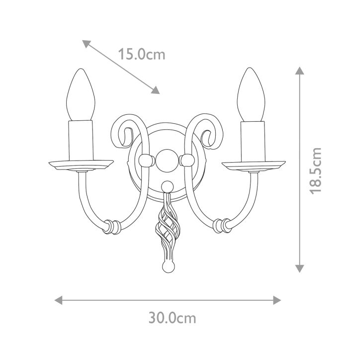 Artisan 2 Light Wall Light - Aged Brass