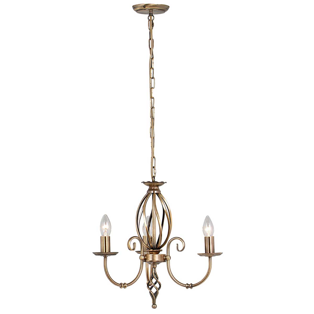 Artisan 3 Light Chandelier – Aged Brass