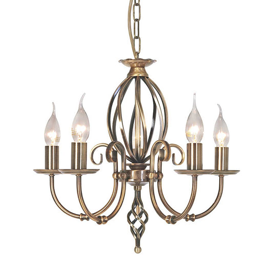 Artisan 5 Light Chandelier – Aged Brass