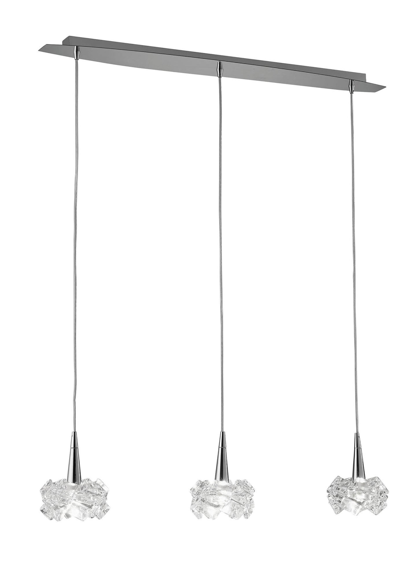 Artic Linear Pendant 3 Light G9 Line Small, Polished Chrome by Mantra