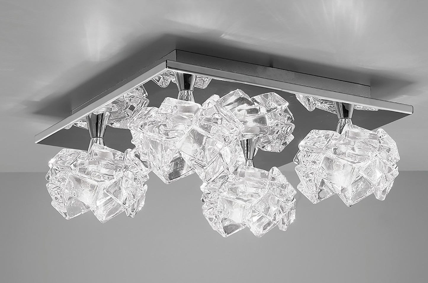 Artic Flush Ceiling 4 Light G9 Square, Polished Chrome by Mantra