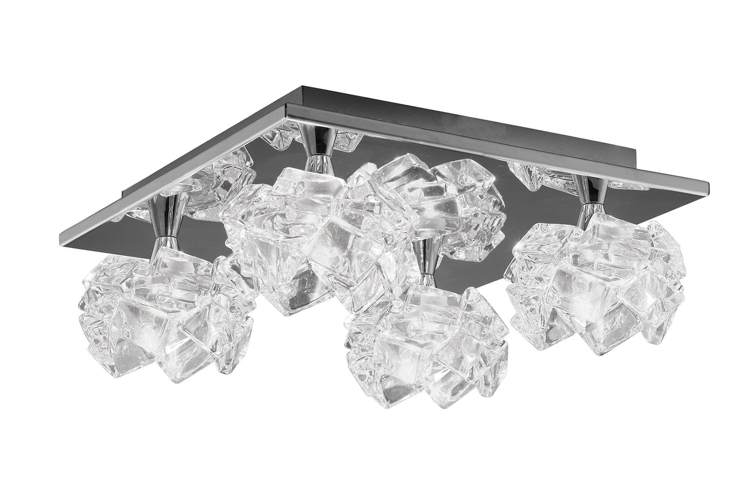 Artic Flush Ceiling 4 Light G9 Square, Polished Chrome by Mantra