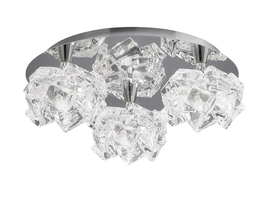 Artic Flush Ceiling 3 Light G9 Round Small, Polished Chrome by Mantra