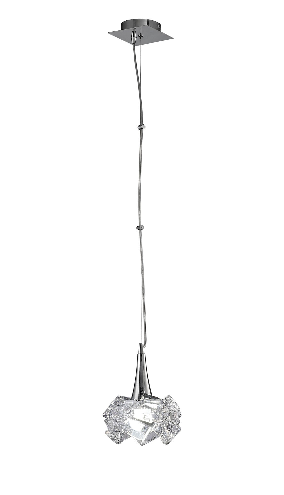 Artic Pendant 1 Light E27 Large, Polished Chrome by Mantra