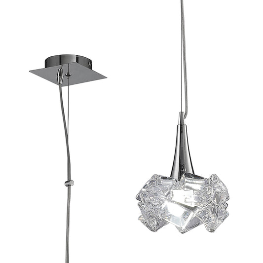 Artic Pendant 1 Light E27 Large, Polished Chrome by Mantra