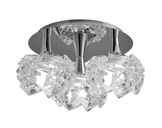 Artic Flush Ceiling 3 Light E27 Round Large, Polished Chrome by Mantra