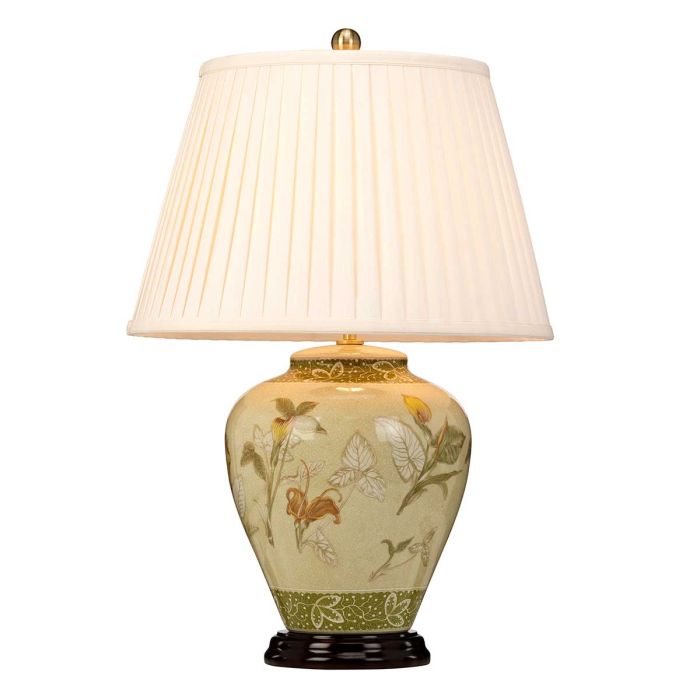 Arum 1 Light Table Lamp with Cream Shade - Aged Brass