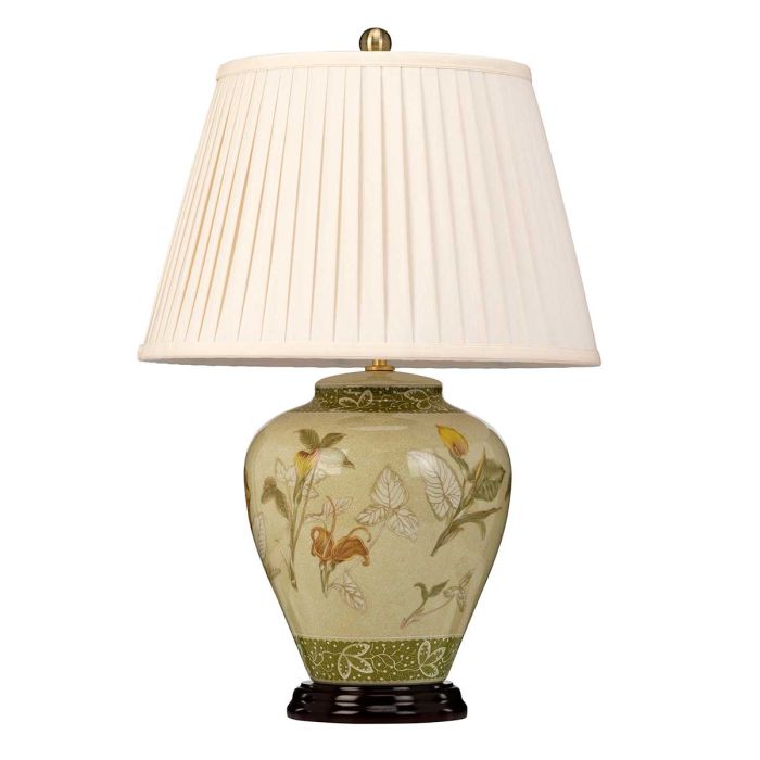 Arum 1 Light Table Lamp with Cream Shade - Aged Brass