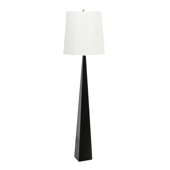 Ascent 1 Light Floor Lamp with White Shade - Black - Black