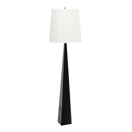 Ascent 1 Light Floor Lamp with White Shade - Black - Black