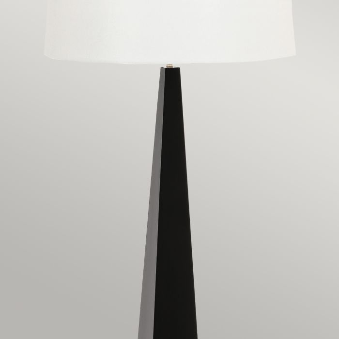 Ascent 1 Light Floor Lamp with White Shade - Black - Black