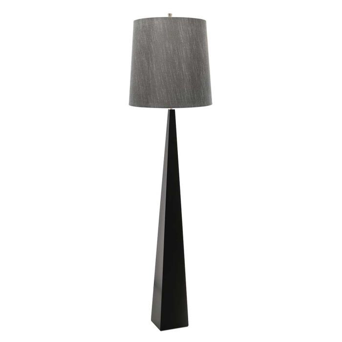 Ascent 1 Light Floor Lamp with Dark Grey Shade - Black