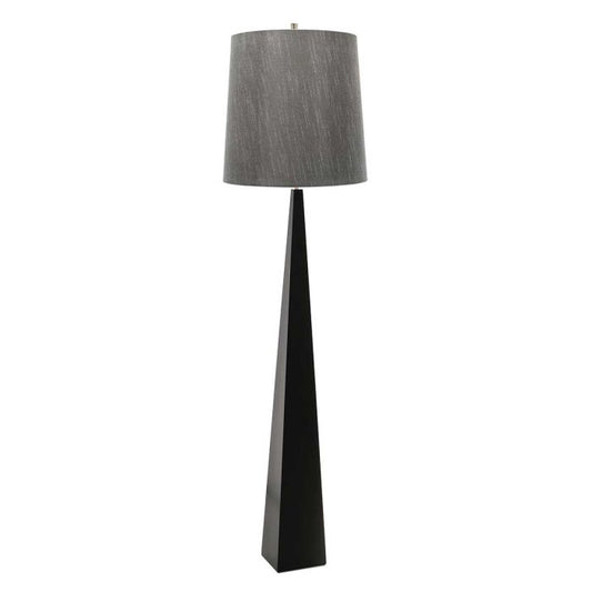 Ascent 1 Light Floor Lamp with Dark Grey Shade - Black
