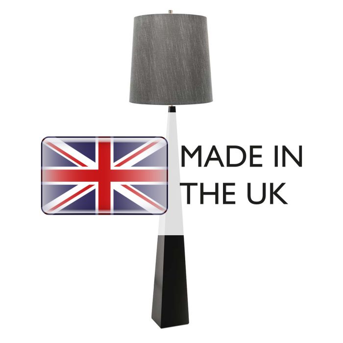 Ascent 1 Light Floor Lamp with Dark Grey Shade - Black