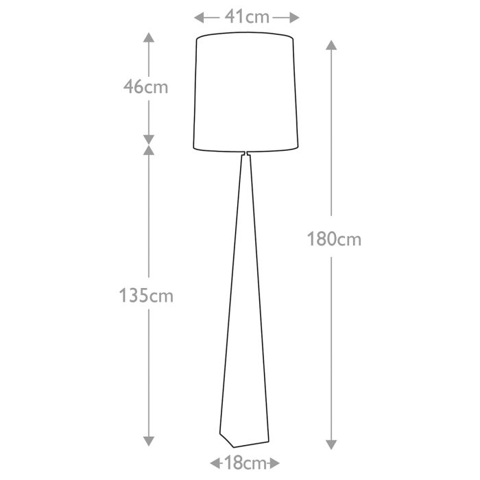 Ascent 1 Light Floor Lamp with Dark Grey Shade - Polished Nickel