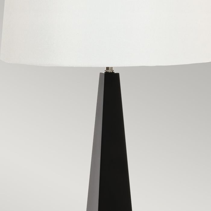 Ascent 1 Light Table Lamp with White Shade - Black