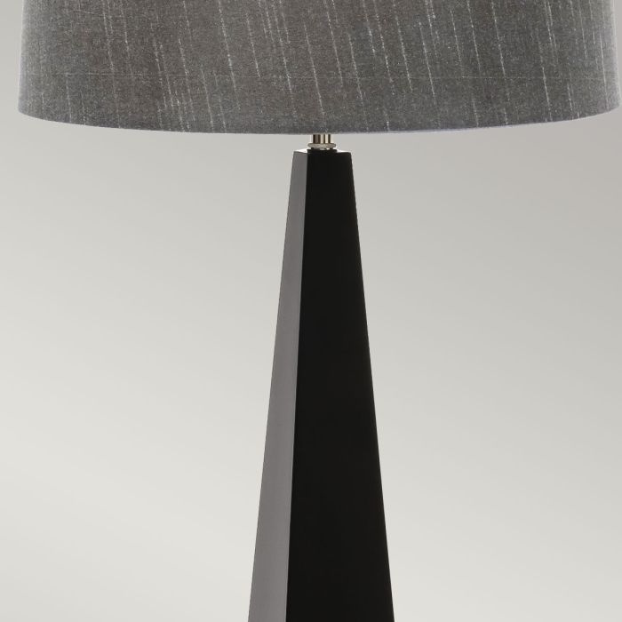 Ascent 1 Light Table Lamp with Dark Grey Shade - Black