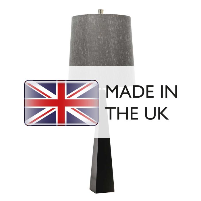 Ascent 1 Light Table Lamp with Dark Grey Shade - Black