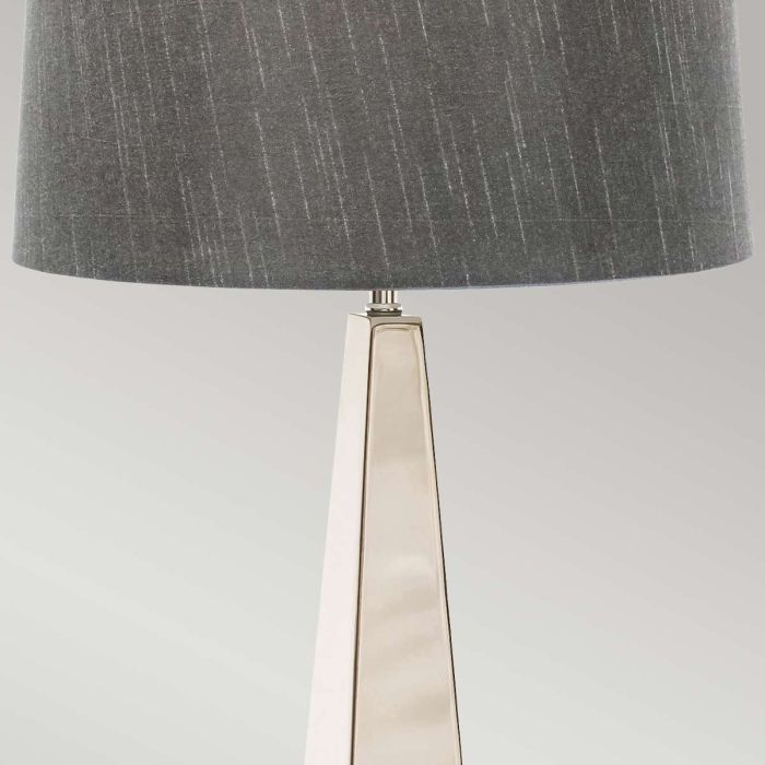 Ascent 1 Light Table Lamp with Dark Grey Shade - Polished Nickel