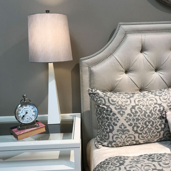 Ascent 1 Light Table Lamp with Dark Grey Shade - Polished Nickel