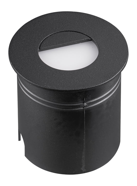 Aspen Recessed Wall Lamp Round Eyelid, 3W LED, 3000K, 210lm, IP65, Sand Black, Cut Out: 72mm, Driver Included, 3yrs Warranty by Mantra