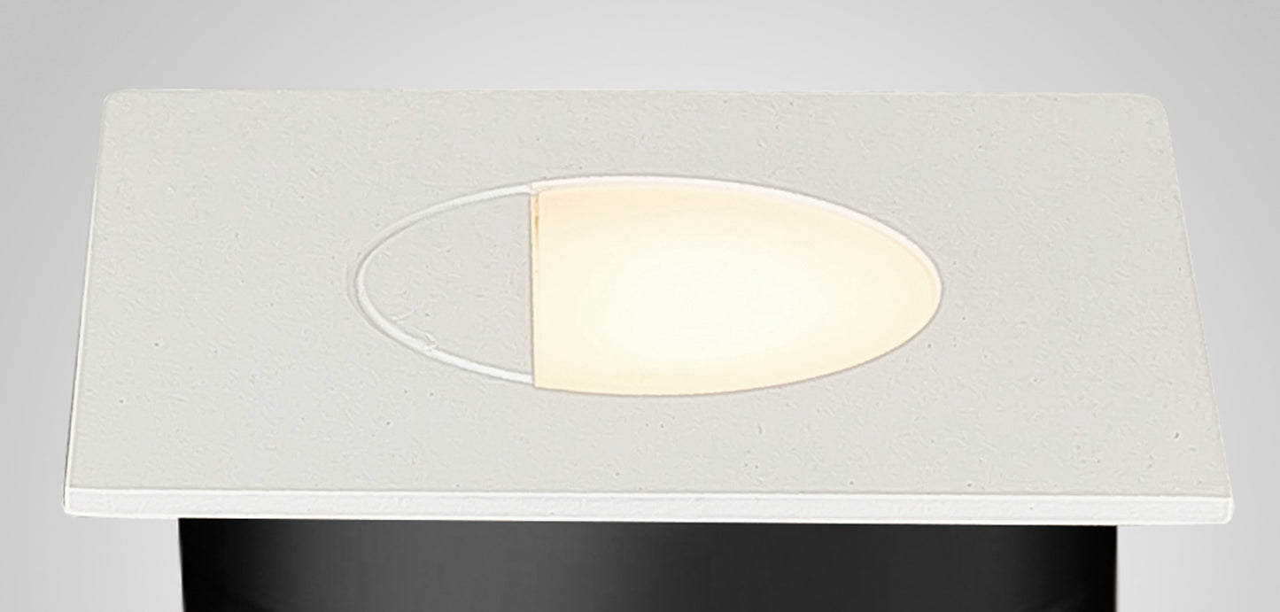 Aspen Recessed Wall Lamp Square Eyelid, 3W LED, 3000K, 80lm, IP65, Sand White, Cut Out: 72mm, Driver Included, 3yrs Warranty by Mantra